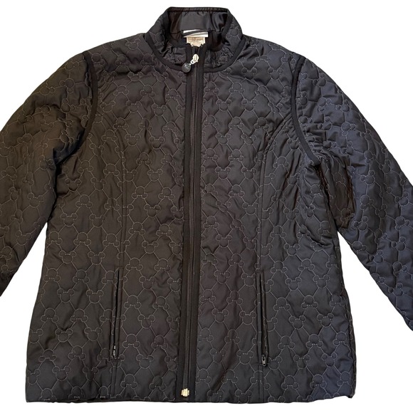 Disney Jackets & Blazers - Walt Disney World Quilted Mickey Mouse Jacket Women's Size L Black Full Zip